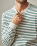 Men's Standard Crew Long Sleeve Tee - Sagebrush Green Stripe